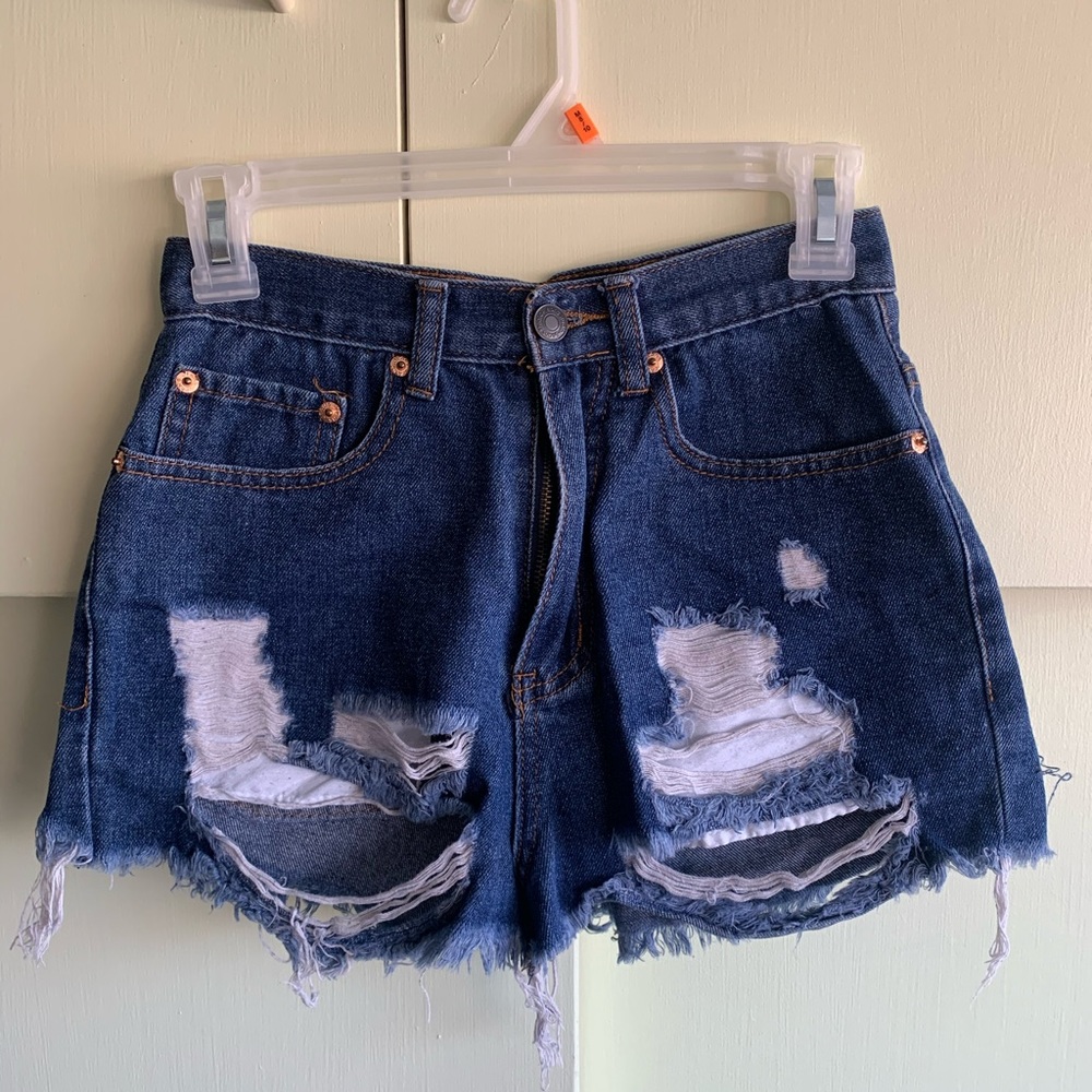 Ripped Jean Shorts